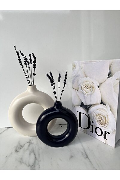 Home ELA-HOME 2’li Halka Koyu Lacivert Vazo Dekoratif Set 20x19& 15x14