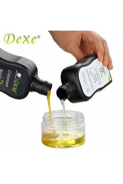 Dexe 3 Set Promotional - Hair Coloring Shampoo 200 Ml+200 Ml Black Whiteness Remover