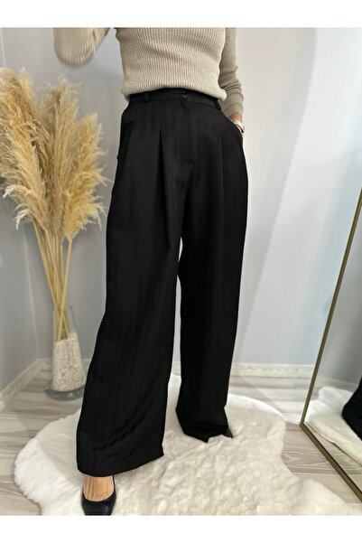Butik Yüksek Bel Geniş Paça Palazzo Pantolon