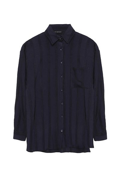 Quzu Navy Blue Buttoned Shirt