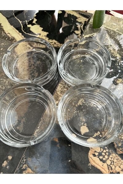DİBA AVM Τασάκι 10 εκ. Μεγάλο Γυάλινο - 4 Τεμάχια ΣΤΡΟΓΓΥΛΟ