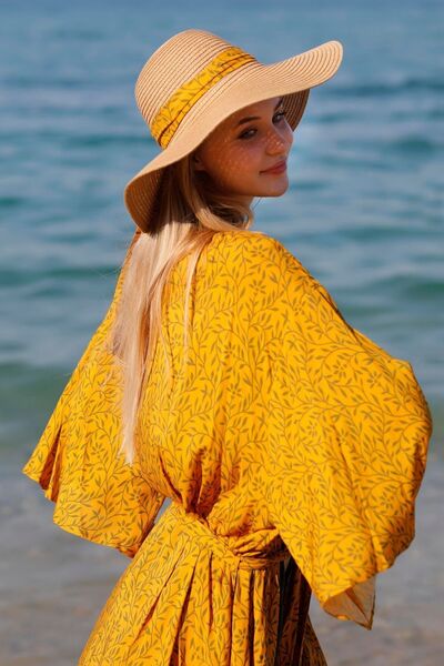 COCCARA Sardegna Yellow Viskon Kimono