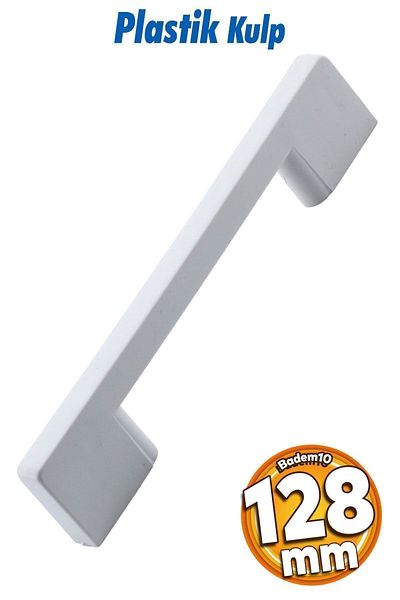 Badem10 (PĂSĂT PLASTIC) Pod 128 Mm Mobilier Alb Bucătărie Sertar Dulap Dulap Mâner Mâner Mânere