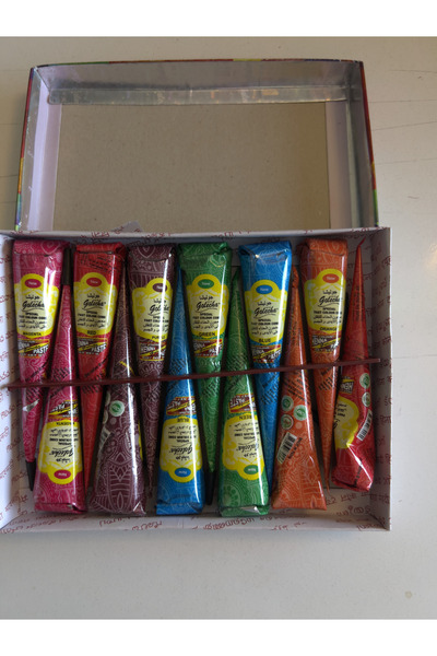 Airbrush Tattoo 12 Adet Karışık Renk Golecha Tüp Hint Kınası Barkodlu Yeni Ta...