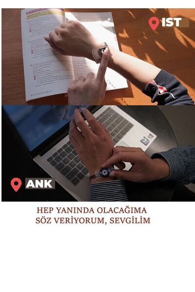 Totwoo Mesafe Bilekliği - Akıllı Dokunmatik Sevgililer Bilekliği