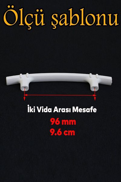 Badem10 (PLASTIC HARD) Alparslan 96 Mm Mobilier Alb Bucătărie Sertar Dulap Mâner Mâner Mânere 10 Buc