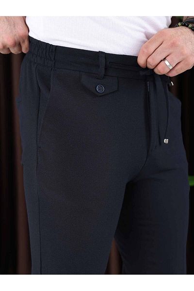 BASEL.CO Men's I Can'T Want Iron Gofre Fabric Duble Trousers