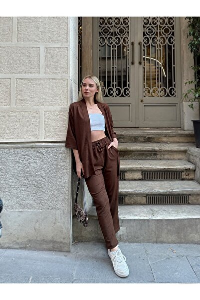 AFROGİYİM Női laza szabású kimonó felső és alsó szett