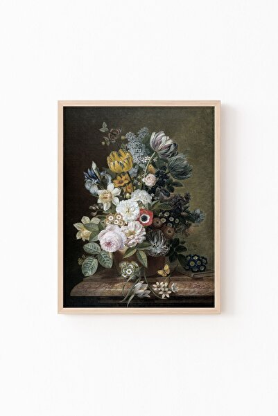 epiqart Çiçekler - Ahşap Desenli Çerçeve