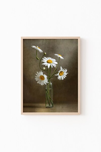 epiqart Flori într-o vază albă - Osman Hamdi Bey - Ramă cu model din lemn
