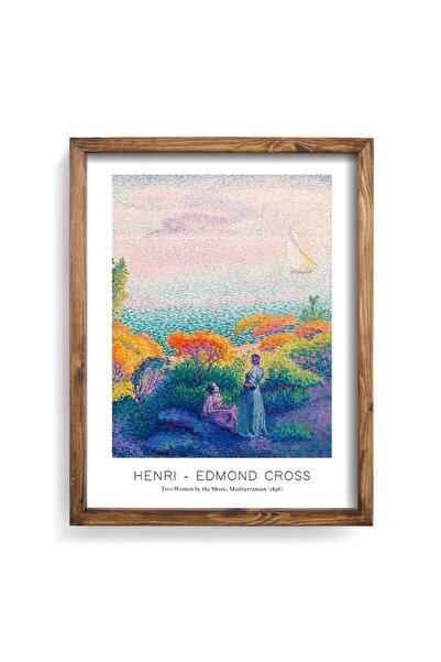 epiqart Two Women on the Shore - Wooden Patterned Frame