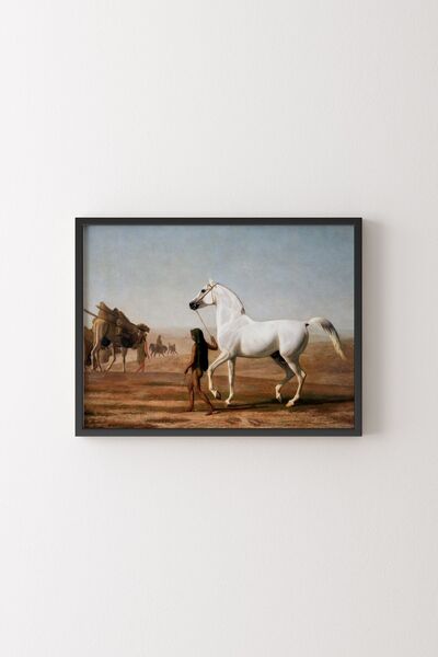 epiqart Black Frame - Arabian Horse in the Desert