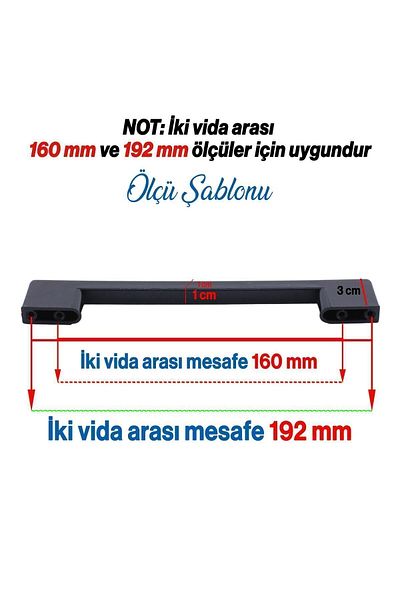 Badem10 (Mobilier - Dulap Sertar Bucatarie) 160mm Negru Plastic Dur 10buc