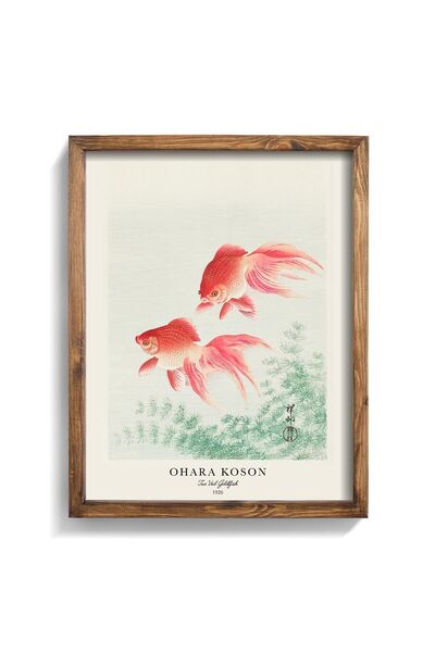 epiqart Ohara Koson - Ahşap Desenli Çerçeve