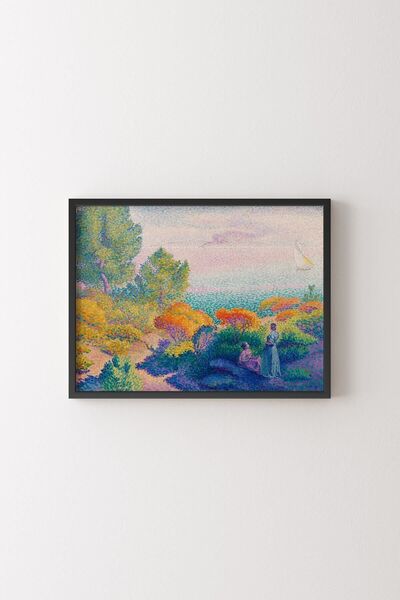epiqart 1896 Henri-Edmond Cross Black Frame - Two Women's Mediterranean Model...