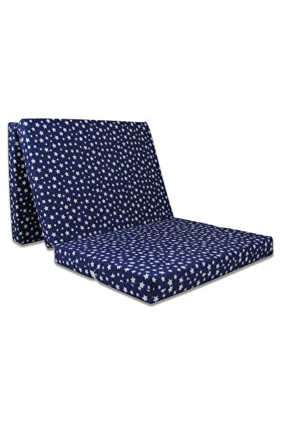 Genel Markalar Katlanır Sünger Yatak Minder 80x180x10cm Lacivert Yıldız