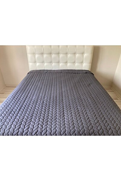GENÇEV HOME COLLECTİONS Düz Kapitoneli Çok Amaçlı Pike Battal Boy 230x250 Antrasit * Yatak Örtüsü