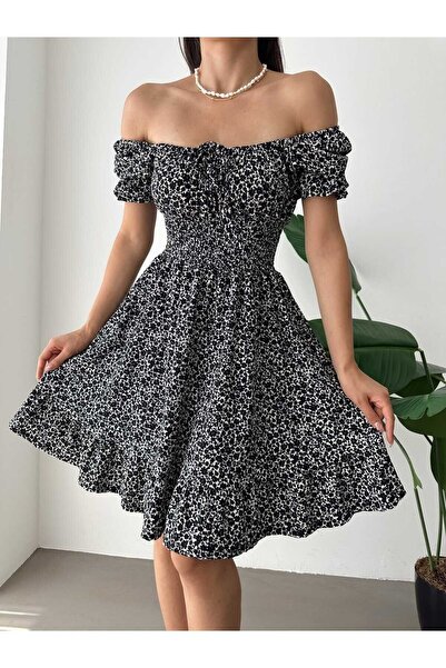 Sunlit Collections Rochie de vară înfășurată cu imprimeu floral pentru femei