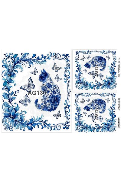LİNEART Brass Patterned Lineart Decopage Paper - La-Ag136