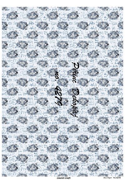 LİNEART Brass Patterned Lineart Decopage Paper - La-4279