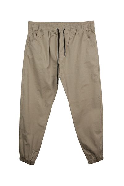 marufshop Ανδρικό παντελόνι Jogger Gabardine Plus Size - 118-180 κιλά Μπεζ