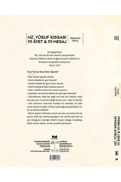 Muarrib HzYusuf Kıssası 111 Verse & 111 Message / Abraham Oruç / Muarrib /9786057132826