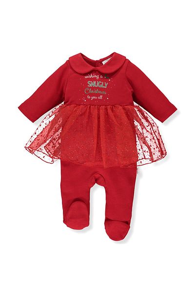 Bebetto Red Baby Girl Tutu Booties Jumpsuit - 23Kbbtdy004