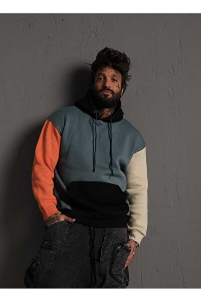 Sunlit Collections Kadın Erkek Unisex Renkli Kalın Içi Polarlı Oversize Sweat...