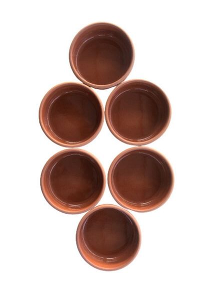 ALİ BABA CÖMLEK 6-Piece Rice Pudding Bowl 1st Quality Soil Casserole 6-Piece Milk Bowl