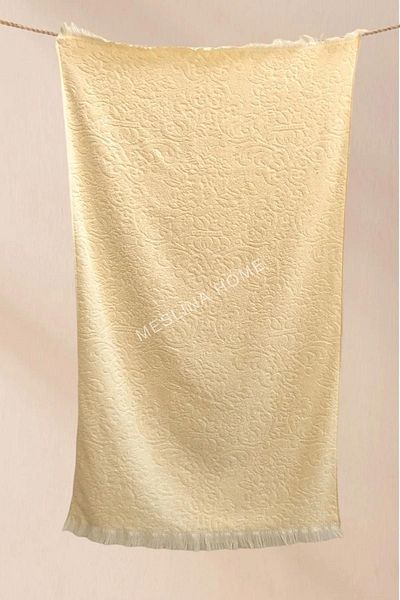 Meslina 80x160 Fringe Large Peshtemal - Πετσέτα θαλάσσης και μπάνιου, κρεμ χρώμα - hs- beach-cream