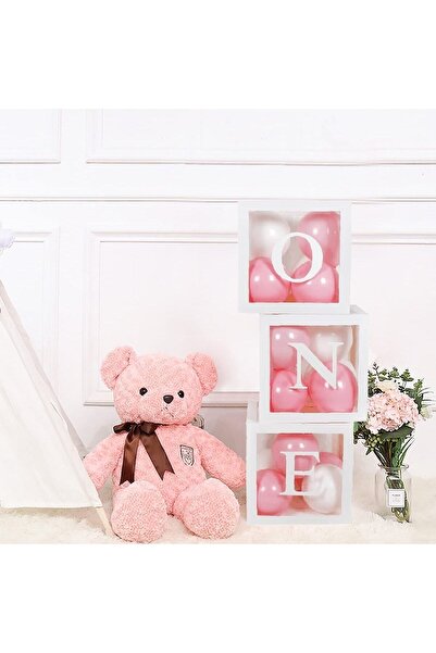 BİDOLUMUTLULUK One Yazılı Şeffaf Kutu Harf Beyaz 25 cm