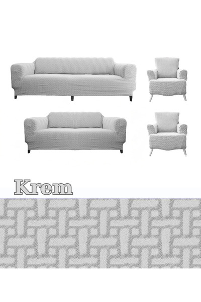 HEYTGAH 3+2+1+1 Tuğla Desen koltuk takımı örtüsü. Jakarlı koltuk, kanepe, çekyat kılıfı. Esnek yıkanabilir.