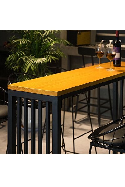 MFG AHŞAP Ahşap Dekoratif Tasarım Doğal Çam Renk Çok Amaçlı Masa Çalışma Mutfak Bar Masası