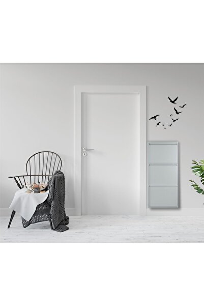 Adek Metal Grup 3'lü Gri Metal Ayakkabılık