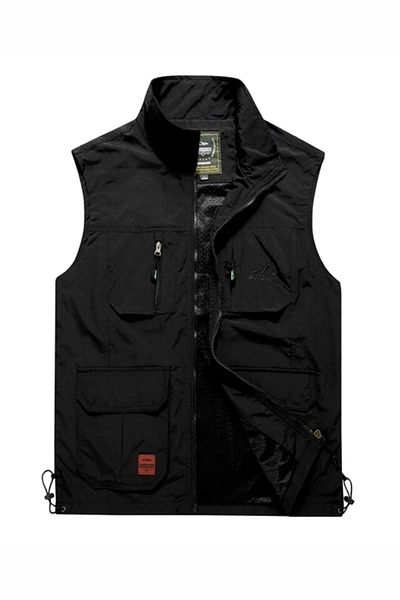 MONTANA TAKTİKAL Black Breathable Fast Drying Vest - Multi-Pocket Outdoor
