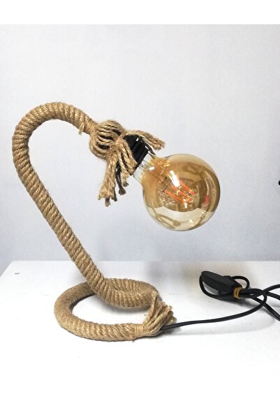 TEKAY AYDINLATMA Rope Table Lamp Jute Table Lamp Lampshade