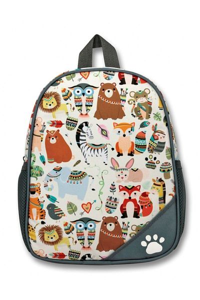 ÜMİT ÇANTA Cennec Gray Animals Boys' Kindergarten School Backpack