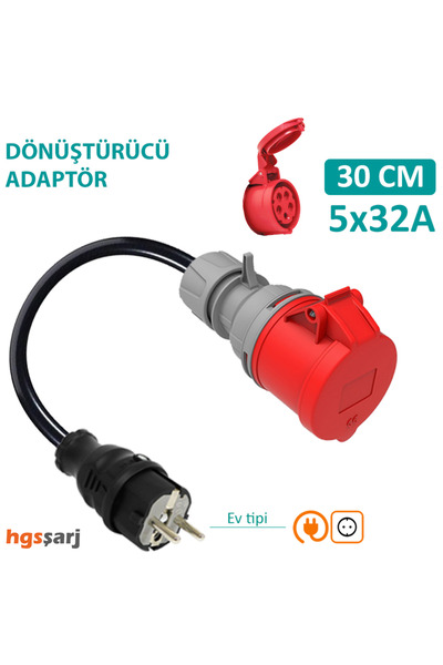 hgsşarj 5x32a 380v Ile Çalışan Cihazınızı, 220v Ev Tipi Prize Bağlar. Elektri...
