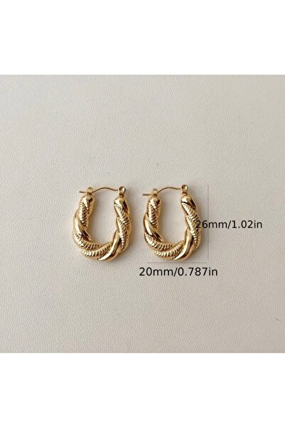 Accessories Vanilla Avenue Altın Sarısı Antik Burgu U Şeklinde Sallantılı Kadın Küpe