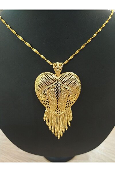 kolyex Altın Kaplama Sallantılı Hint Ucu Kolye