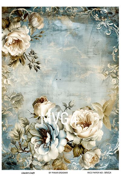 LİNEART Lineart Brass Pattern Decopage Paper - La-Mvg4