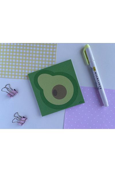 Efsu 10X10 Avocado Patterned Notepad Memopad Notepad Notebook