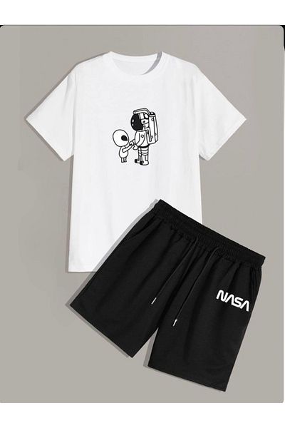 Apparelix Σετ Unisex Nasa με στάμπα πάνω και κάτω