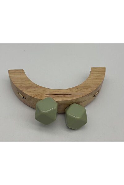 angel çanta aksesuar إكسسوار حقيبة الملاك الأخضر - 14 سم أزيز خشبي بيضاوي