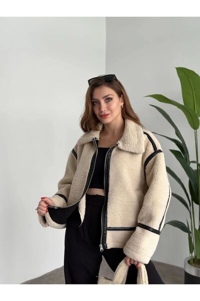 Göktuğ Giyim Geniş Kesim Biker Kalın Mont