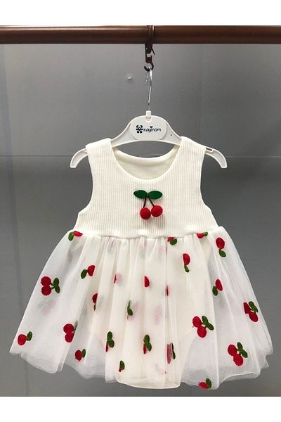 tinitins Cherry Tulle Badi Dress - Newborn Snap Bandana