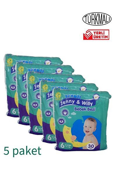 Jenny & Willy BEBEK BEZİ X LARGE (6 NUMARA ) 17+ KG 5 Lİ PAKET 150 ADET JENNY...