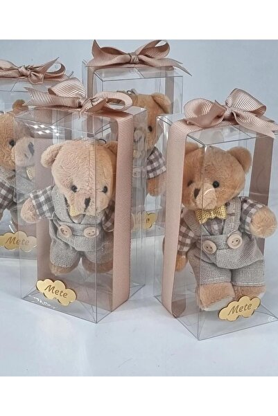 Bebek Çikolatası 10 ADET İSME ÖZEL AYICIKLI ANAHTARLIK. SÜSLÜ KUTUDA İSME ÖZE...