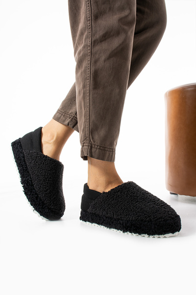 Moda Devrin Чорні капці - домашнє взуття, рушник з тканини та домашнє взуття з еластичною підошвою