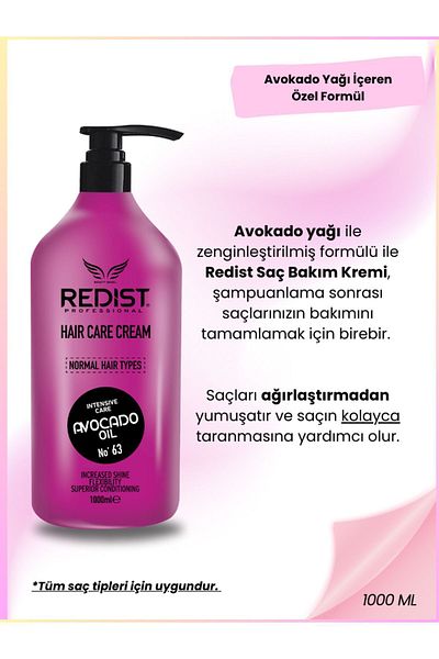 Redist 1000 ml Avacado Oil - Extremely Damaged Special Hair Care Cream